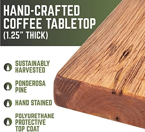 PIPE DECOR Restore Solid Wood Coffee Table Top 18 in. x 36 in. x 1.25 in. - Image 5