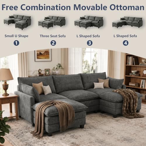 U Shaped Modular Sectional Couch, Comfy Sofa - Image 3