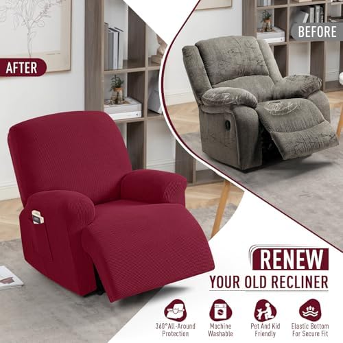 TAOCOCO Oversized Stretch Recliner Chair Covers 4 Piece - Image 5