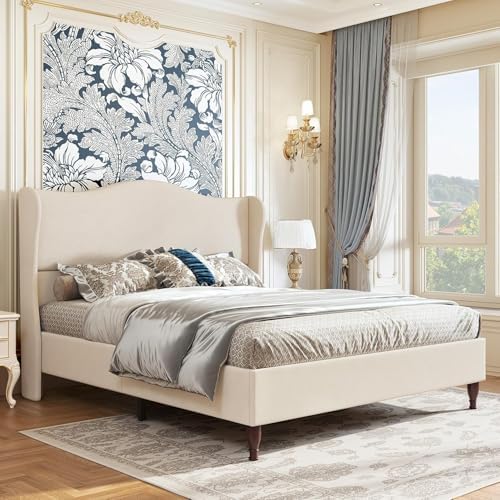 koorlian King Size Bed Frame Upholstered Platform Bed - Image 3