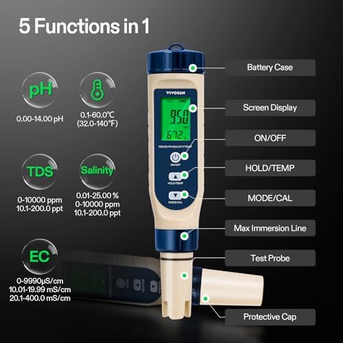 VIVOSUN 5-in-1 Digital PH Meter - Image 5