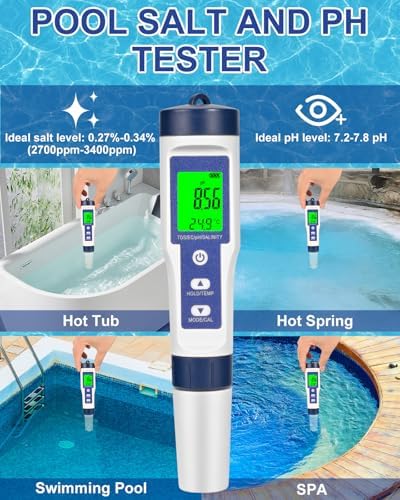 Pool Salt Tester, Digital Salt Water Pool Tester & Ph Tester, Salt Tester - Image 5