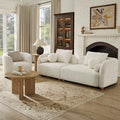 2 Piece Modern Couch Set, Curved Sofa & Swivel Accent Chair by FaratiHome