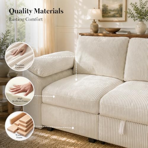 Xbrigh 85" Modular Sectional Sleeper Sofa - Image 6