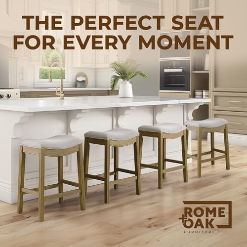 ROME + OAK Parker 26 Inch Counter Stool, Backless Saddle - Image 7