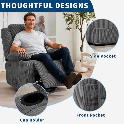 Garvee Rocking Recliner Chair for Adults Wide 360° Swivel Rocker Recliner - Image 5