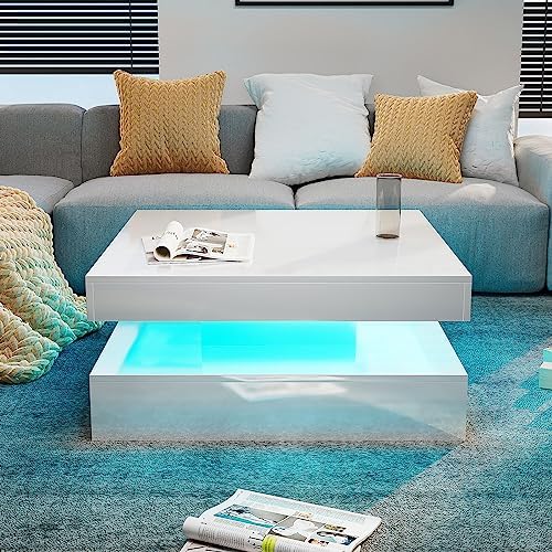 HedoAjim White LED Coffee Table - Image 5