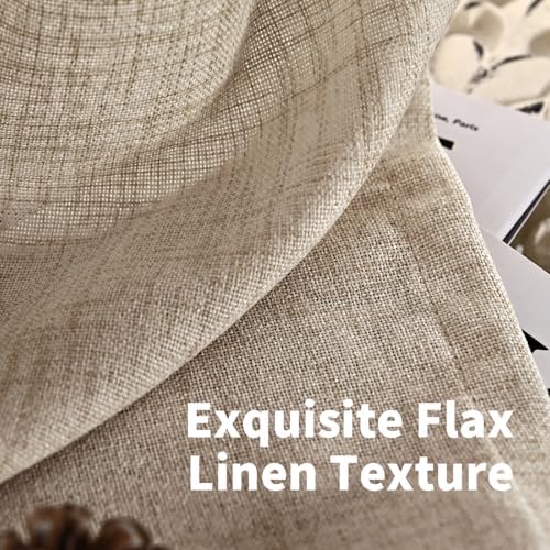 YoungsTex Oatmeal Linen Curtains 84 Inch Length - Image 5
