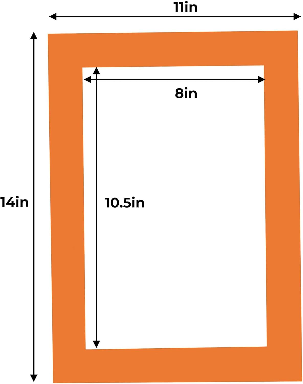 11x14 Mat for 8.5x11 Photo - Precut Orange Picture Matboard for Frames Measuring 11 x 14 Inches - Bevel Cut Matte to Display Art Measuring 8.5 x 11 Inches - Acid Free Pack of 25 MATS