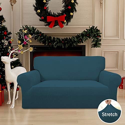 Easy-Going Stretch Loveseat Couch Covers Washable Deep Teal - Image 2