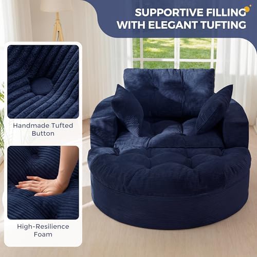 MAXYOYO Oversized Round Chaise Lounge Sofa, Boneless Chair - Image 5