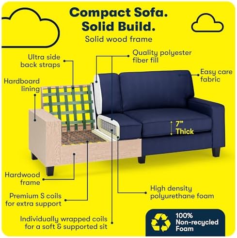 Serta Palisades 78" Track Arm Sofa, Easy Care Polyester, Soft Pillow Back - Image 5