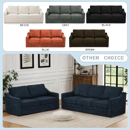 2 Pieces Chenille Sofa Set w/Soft Back Cushion - Image 7