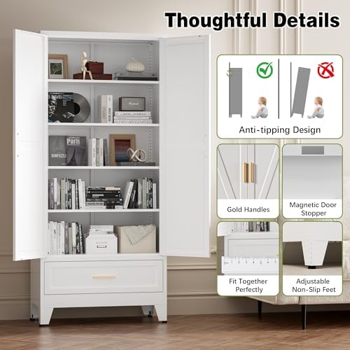 COFaR Metal Storage Cabinet, Farmhouse Storage Cabinet - Image 7