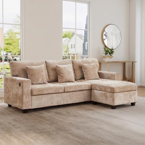 94.5'' 3-Seater Couch with Ottoman Sectional Sofa with Type-C&USB Charging - Image 5