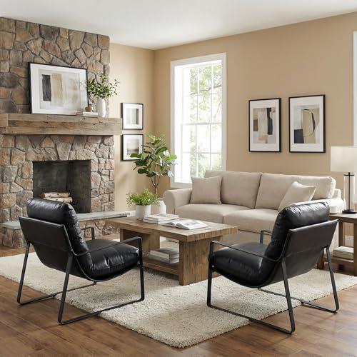 LukeAlon Modern PU Leather Accent Armchair - Image 5