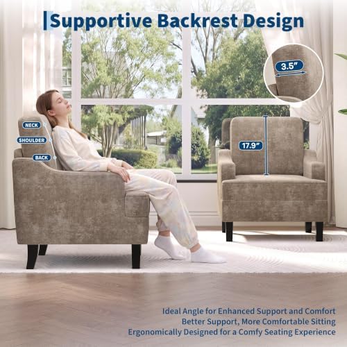 Garvee 2Pcs Accent Chair, Upholstered Armchair - Image 7