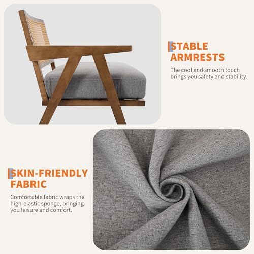GarveeHome Mid-Century Farmhouse Accent Chair - Image 3