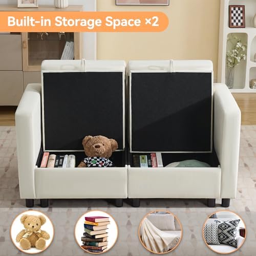 WUTUTUEE 58'' Modular Sectional Loveseat Sofa, Modern Love Seat 2 Seater Sofa - Image 3
