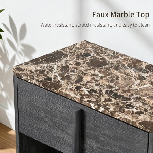 Nightstand Set of 2, Modern Curved End Tables - Image 4