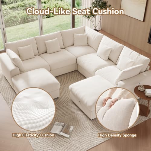 WorthFurni 107” Cloud Sectional Couches - Image 5