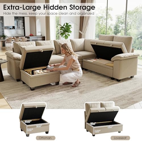 107.8" Modular Sectional Sleeper Sofa - Image 4