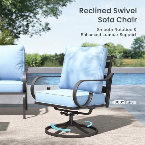 PHI VILLA 5 Seat Metal Patio Furniture Set - Image 2