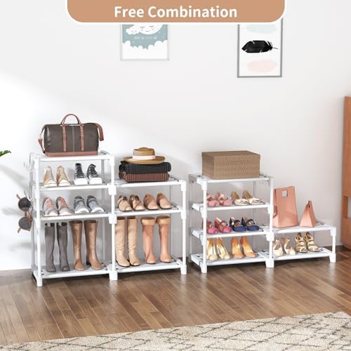 ROJASOP White Shoe Rack, Tall Metal Shoe Rack Organizer - Image 6