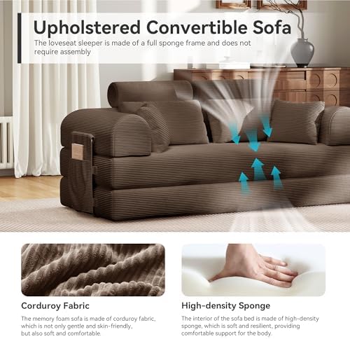 79" Round Arm Sofa with High Backrest Pillow - Image 6