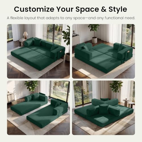 78.8" Convertible Futon Sofa Bed, Boneless Couch - Image 3