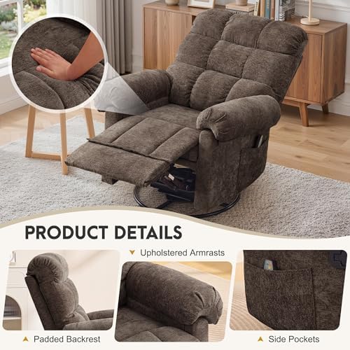 Korser 360° Swivel Rocker Recliner Chair, Rocking Chair Nursery - Image 7