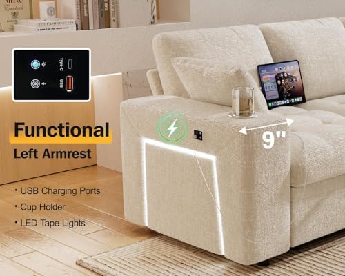 Vipbear 111" Modular Sectional Sleeper Sofa - Image 6