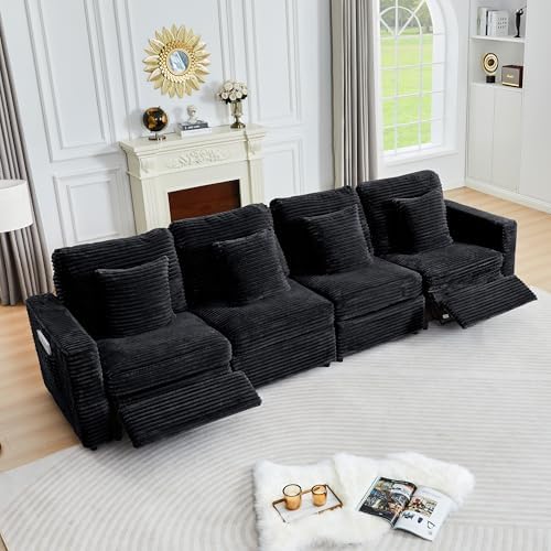 ORRD Oversized Corner Modular Sectional Sofa, L Shape Plush Corduroy Fluffy - Image 6