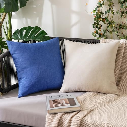 MIULEE Decorative Outdoor Pillow Covers Waterproof 18x18 Royal Blue - Image 4
