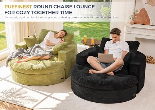 MAXYOYO Oversized Round Chaise Lounge Sofa, Boneless Chair - Image 4