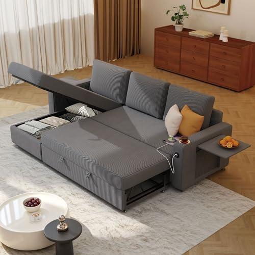Ball & Cast 80" Sectional Sleeper Sofa Bed Pull Out Couches by BallCast
