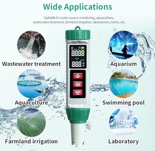 Digital Salinity Tester Pool Saltwater Tester pH and Salt Meter - Image 3