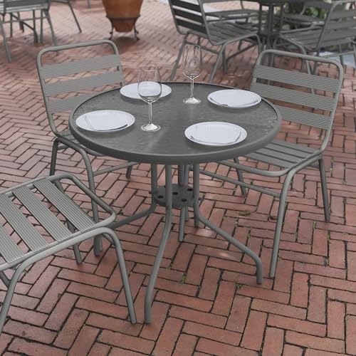 Flash Furniture 31.5 in Metal Round Table - Image 5