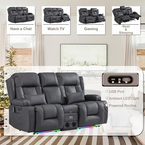 TUNYI Power Loveseat Recliner Sofa - Image 4