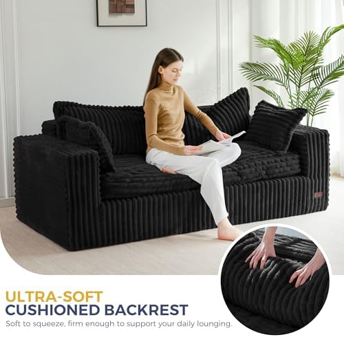 MAXYOYO Boneless Couch, 76-Inch Couch in a Box, Oversized 3-Seater Sofa - Image 6