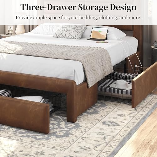 Yaheetech Queen Upholstered Bed Frame - Image 5