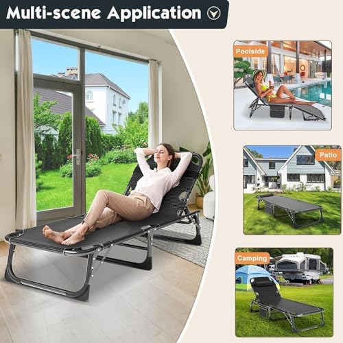 MOPHOTO 5-Position Folding Chaise Lounge Chair - Image 6