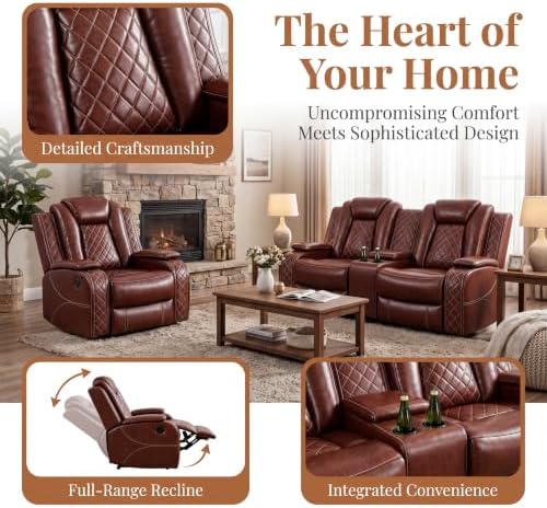 Leather Power Recliner Sofa Set - Image 2