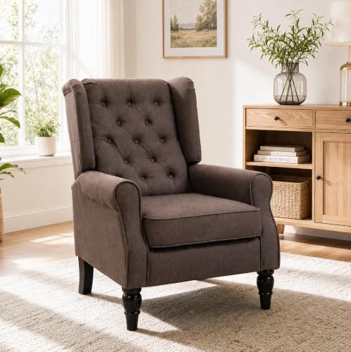NicBex Tufted Wingback Accent Manual Single Lounge Recliner Chair by NicBex