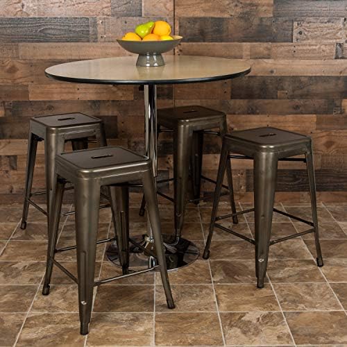 Flash Furniture 24 in Metal Stackable Counter Stool - Image 2