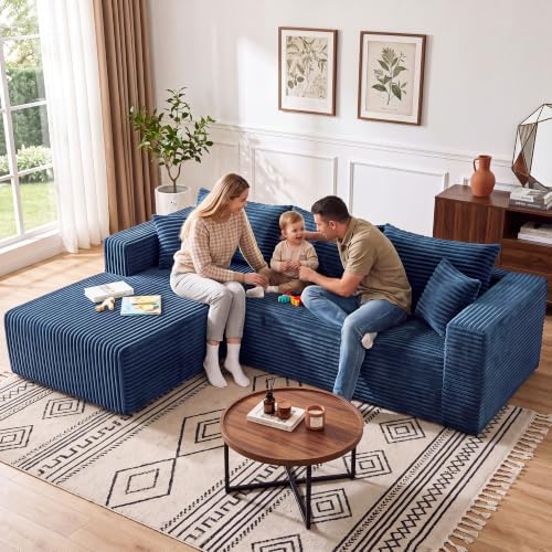 Boneless Couches for Living Room, L Shape Modular Sectional Sofa - Image 3