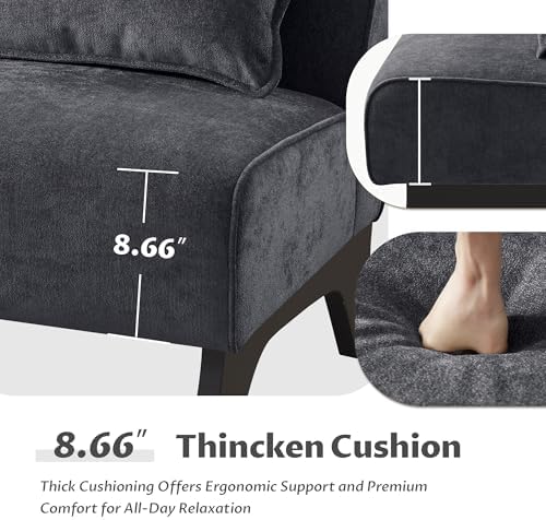 Upholstered Armless Accent Chair Set of 4, Modern Comfy Living Room Chairs - Image 7