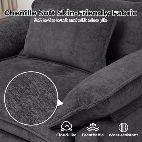 Oversized Accent Chairs Set of 2, Modern Chenille Cloud Sofa Chair - Image 4