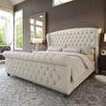 AMERLIFE California King Upholstered Sleigh Bed Frame by AMERLIFE
