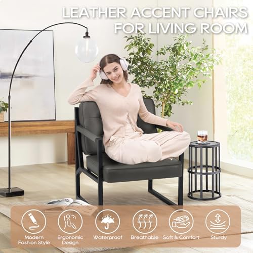 COLAMY Accent Chairs Set of 2, Modern Accent Arm Chairs - Image 5
